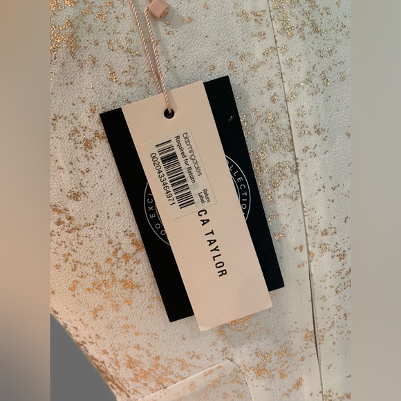 NWT Rebecca Taylor Gold Foil Party Dress - Picture 7 of 7